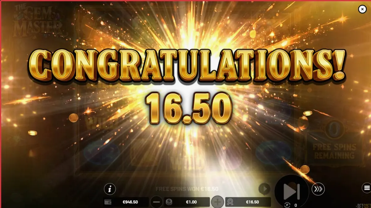 Interface brilhante do slot The Gem Master com gemas coloridas e ferramentas de joalheiro