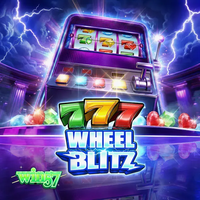 Interface do slot 777 Wheel Blitz exibindo as rodas de prêmios e símbolos clássicos